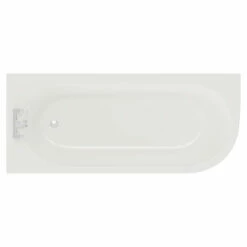 Arc 1700mm X 750mm Left Hand Curved Shower Bath And Front Bath Panel
