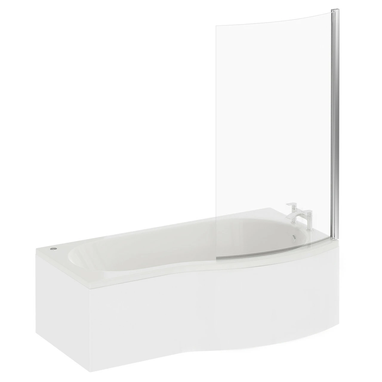 Bayou 1700mm 12 Jet Easifit Right Hand B Shaped Spa Shower Bath With Bath Screen And Front Bath Panel - Image 3