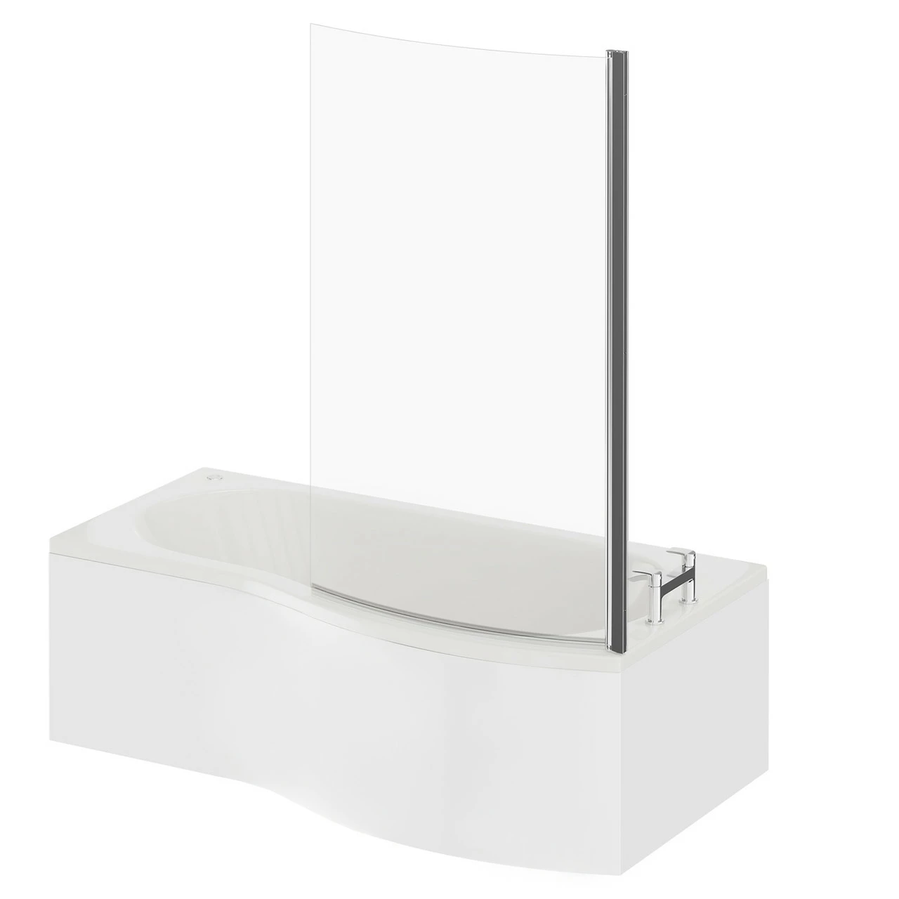 Bayou 1700mm 12 Jet Easifit Right Hand B Shaped Spa Shower Bath With Bath Screen And Front Bath Panel - Image 2