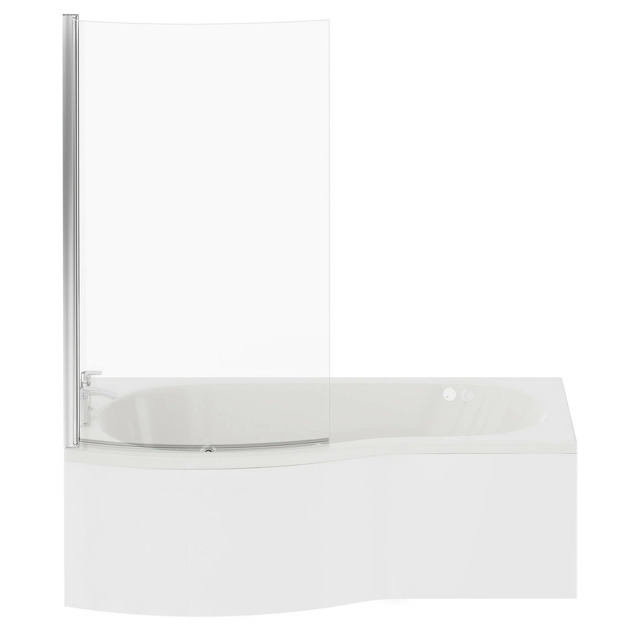 Bayou 1700mm 6 Jet Chrome Flat Jet Left Hand B Shaped Whirlpool Shower Bath With Bath Screen And Front Bath Panel - Image 4