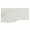 Bayou 1700mm 6 Jet Chrome Flat Jet Left Hand B Shaped Whirlpool Shower Bath With Bath Screen And Front Bath Panel