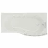 Bayou 1700mm 6 Jet Chrome Flat Jet Right Hand B Shaped Whirlpool Shower Bath With Bath Screen And Front Bath Panel