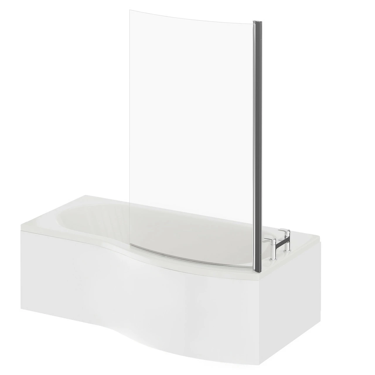 Bayou 1700mm Right Hand B Shaped Shower Bath With Bath Screen And Front Bath Panel - Image 2