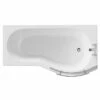 Bayou 1700mm Right Hand B Shaped Shower Bath With Towel Rail Bath Screen And Front Bath Panel