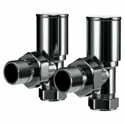 Black Nickel Round Angled Radiator Valves