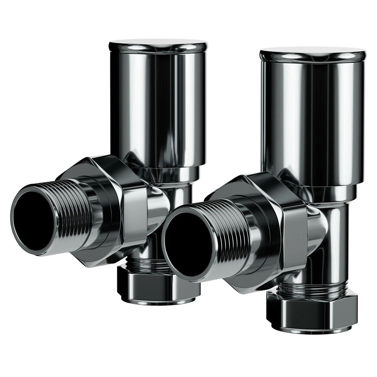Black Nickel Round Angled Radiator Valves