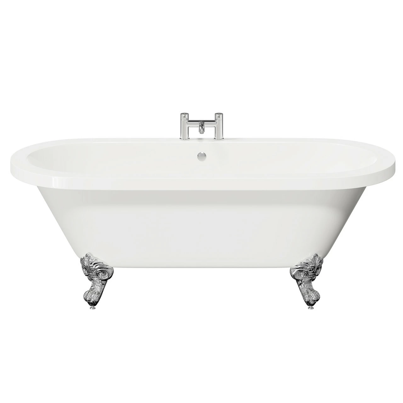 Windsor. Brescia 1780mm X 825mm Double Ended Freestanding Roll Top Bath With Chrome Claw Feet - Image 2
