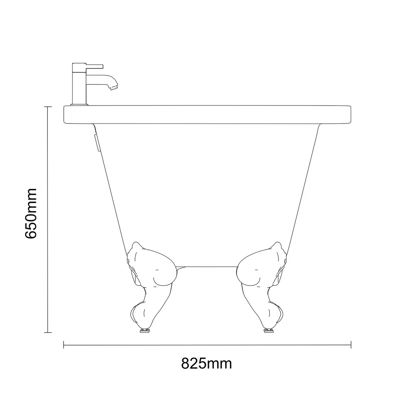 Windsor. Brescia 1780mm X 825mm Double Ended Freestanding Roll Top Bath With Chrome Claw Feet - Image 6