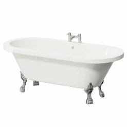 Brescia 1780mm X 825mm Double Ended Freestanding Roll Top Bath With Chrome Tiger Feet