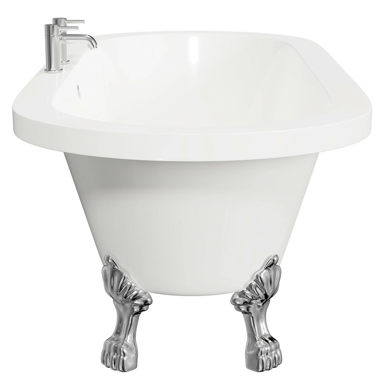 Brescia 1780mm X 825mm Double Ended Freestanding Roll Top Bath With Chrome Tiger Feet - Image 4