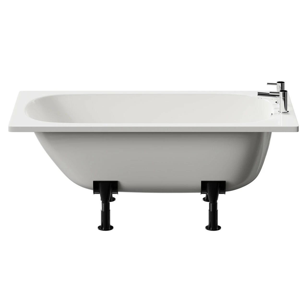 Cassia 1400mm X 700mm Straight Single Ended Steel Bath With 2 Tap Holes Including Legs - Image 4