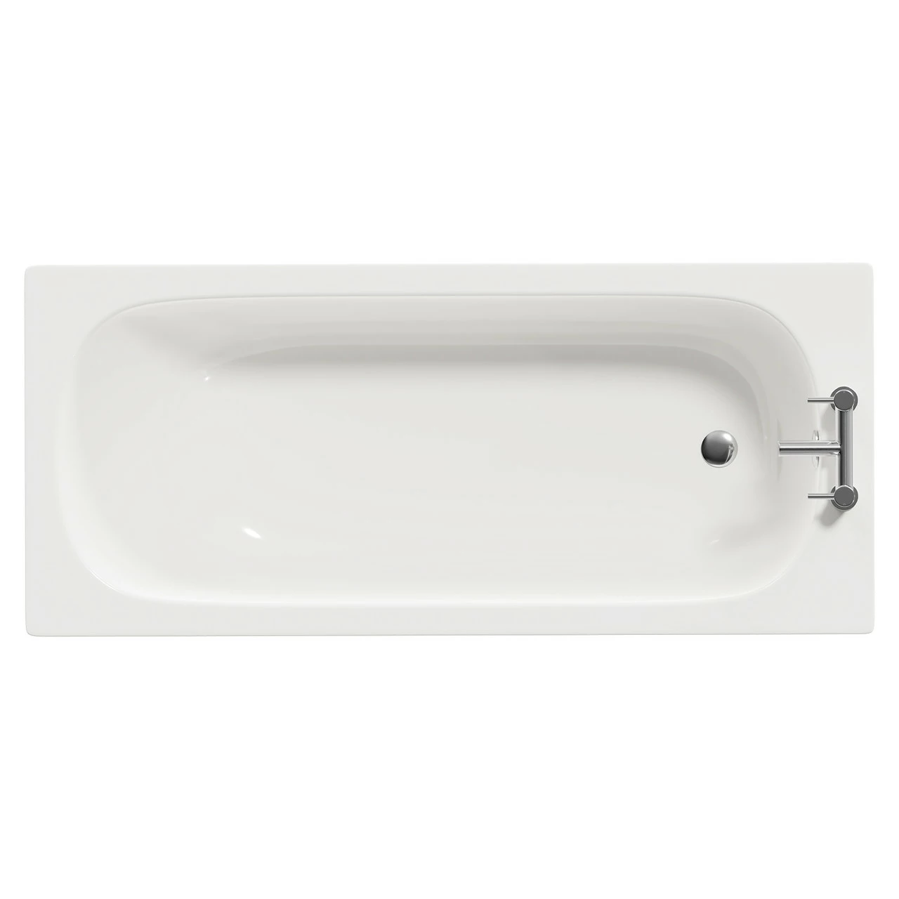 Cassia 1600mm X 700mm Straight Single Ended Steel Bath With 2 Tap Holes Including Legs