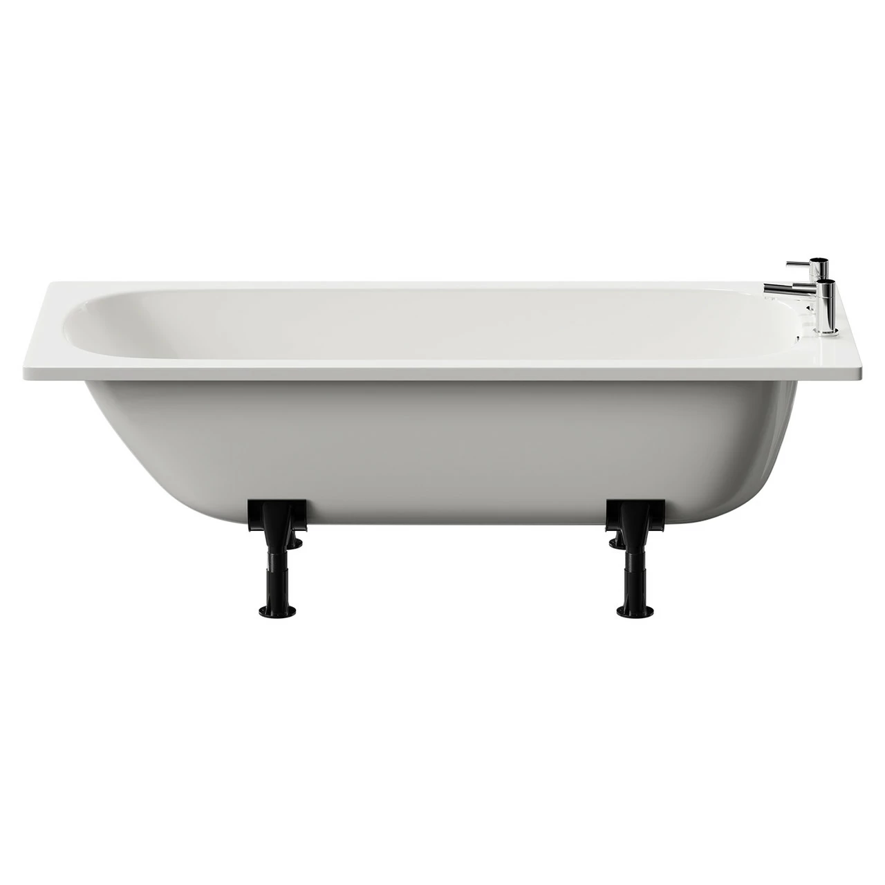 Cassia 1700mm X 700mm Straight Single Ended Steel Bath With 2 Tap Holes Including Legs - Image 4