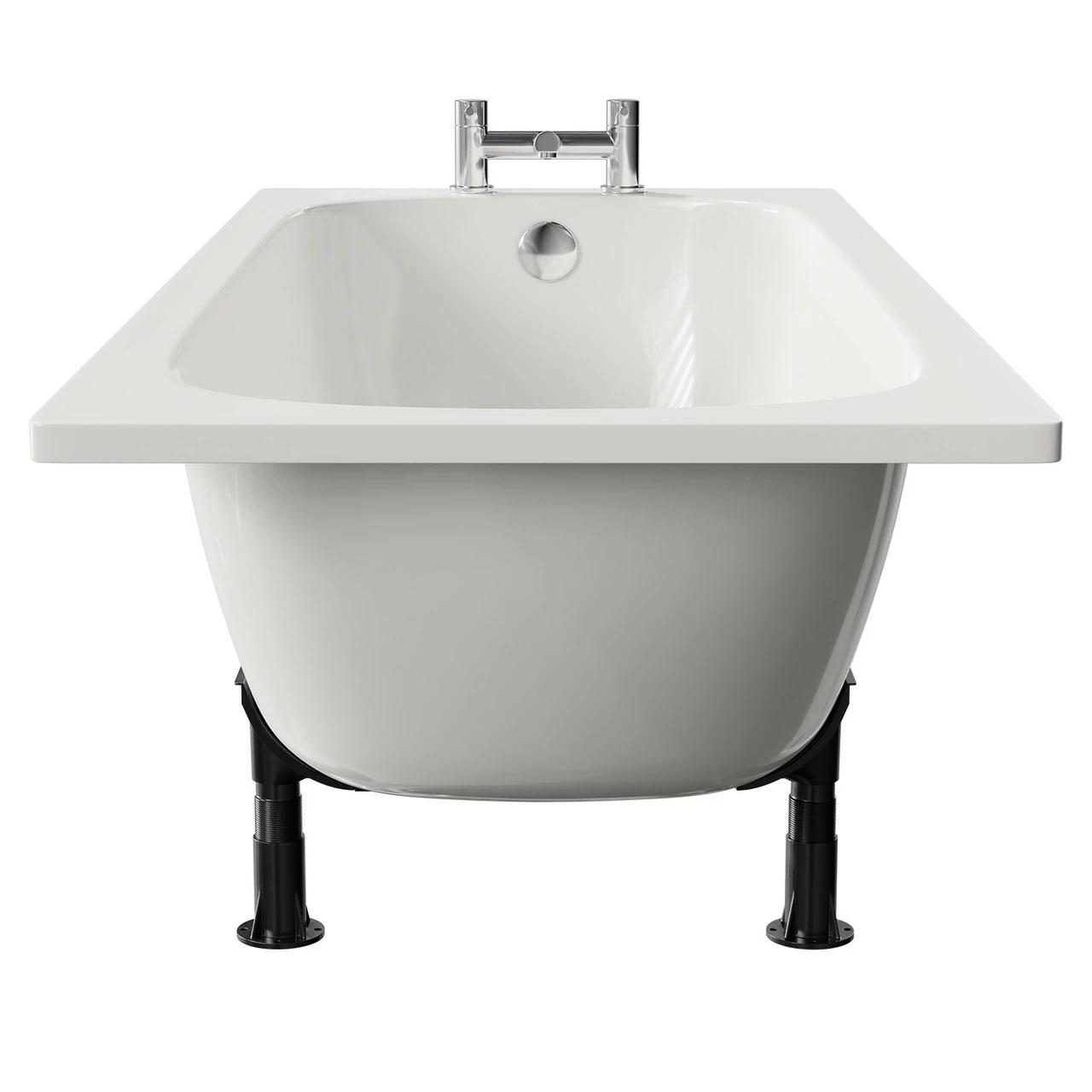 Cassia 1700mm X 700mm Straight Single Ended Steel Bath With 2 Tap Holes Including Legs - Image 5