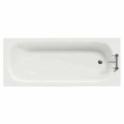 Cassia 1700mm X 700mm Straight Single Ended Steel Bath With 2 Tap Holes Including Legs