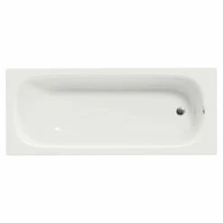 Cassia 1700mm X 700mm Straight Single Ended Steel Bath With Without Tap Holes Including Legs