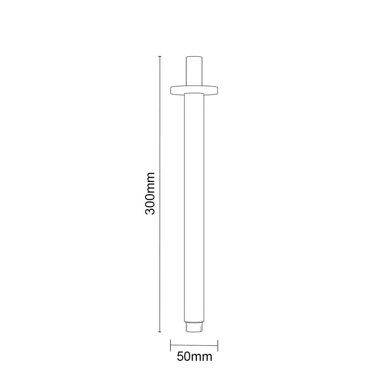 Windsor. Circo Polished Chrome 300mm Round Vertical Shower Arm - Image 6