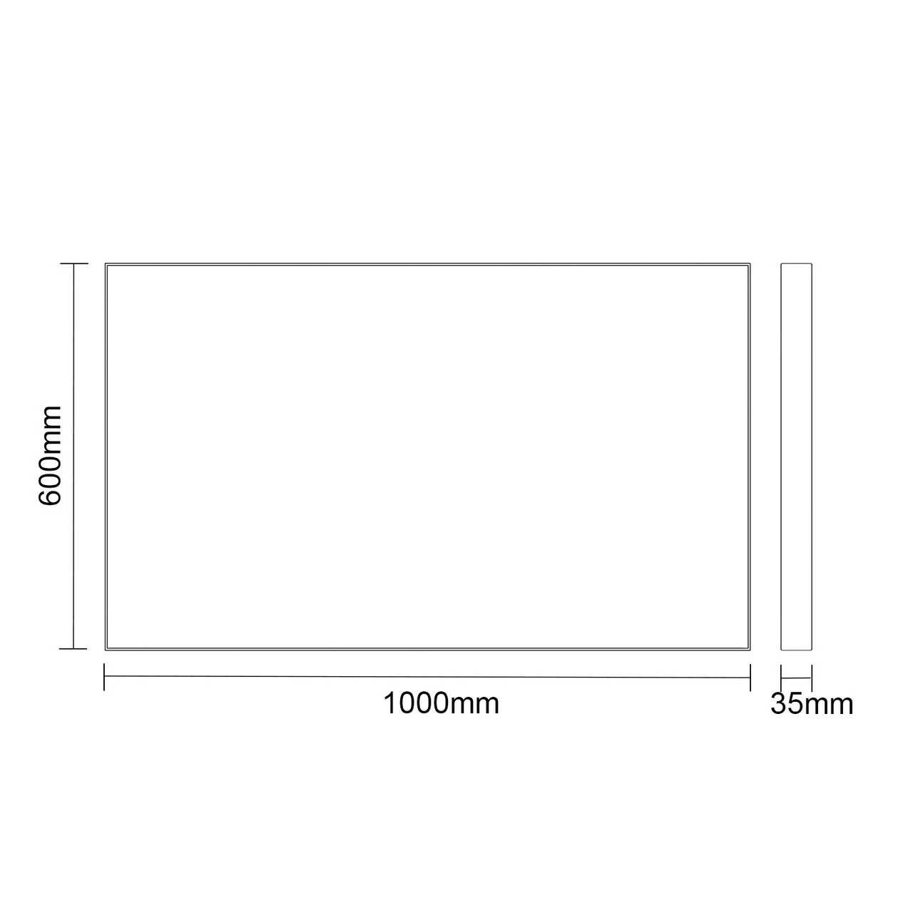 Colore Black Aluminium Framed 1000mm X 600mm Illuminated LED Mirror With Demister - Image 4