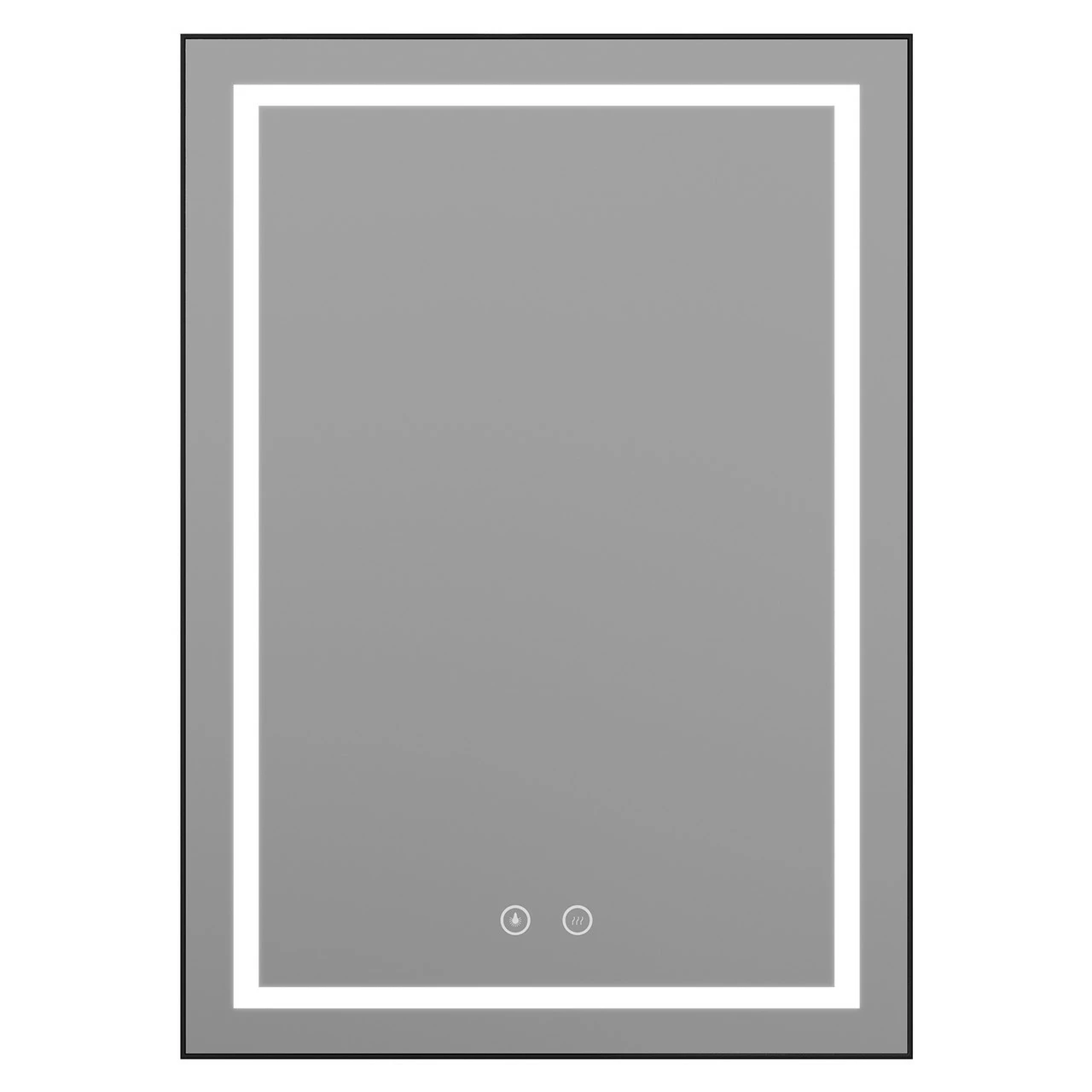 Colore Black Aluminium Framed 500mm X 700mm Illuminated LED Mirror With Demister - Image 2