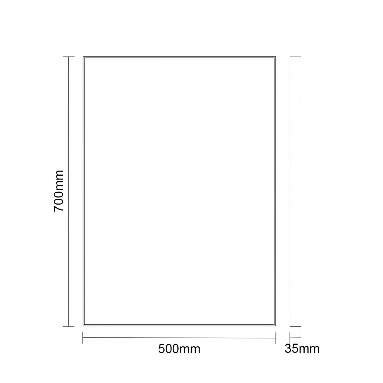 Colore Black Aluminium Framed 500mm X 700mm Illuminated LED Mirror With Demister - Image 4