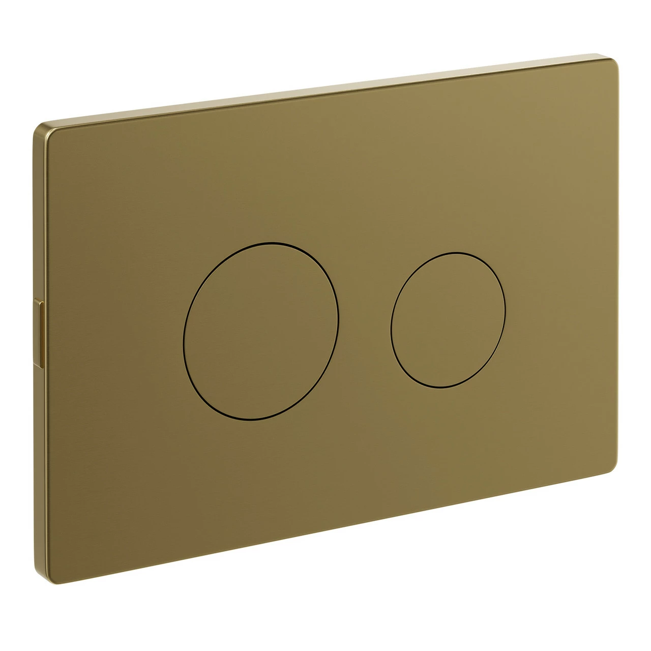 Colore Brushed Brass Pneumatic Dual Flush Plate With Round Buttons - Image 3