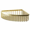 Colore Round Brushed Brass Wall Mounted Wire Corner Basket