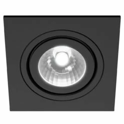 Colore Square Matt Black IP65 35W Tiltable Bathroom Downlight