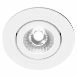 Colore Round Matt White IP65 35W Tiltable Bathroom Downlight