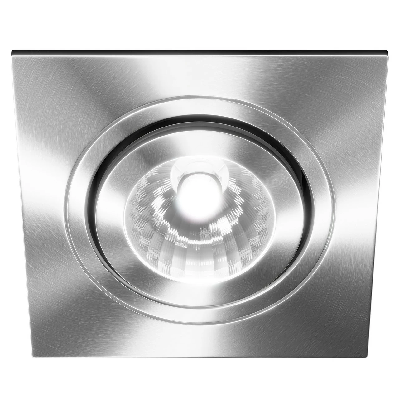 Colore Cali Satin Chrome IP65 35W Square Tiltable Bathroom Downlight