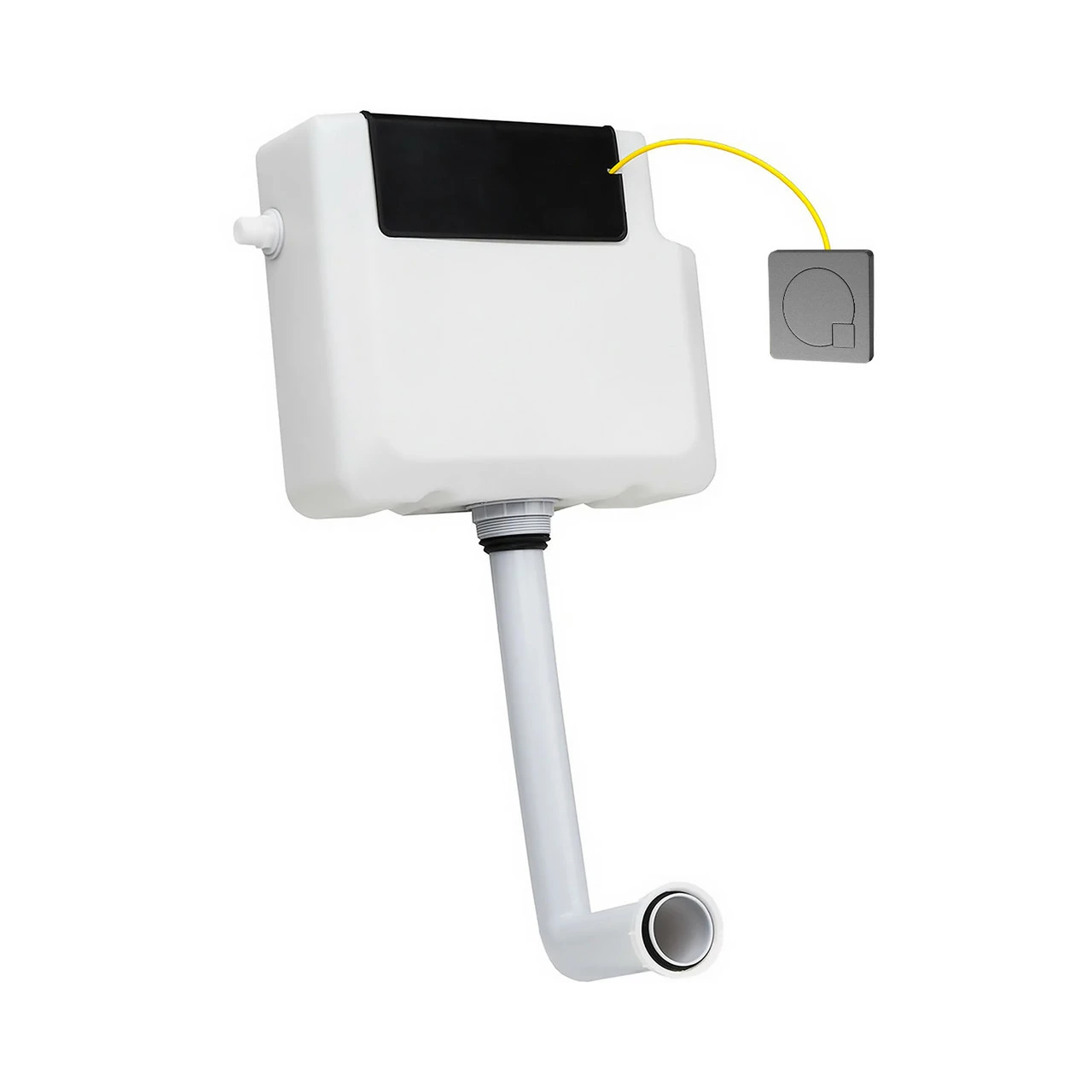 Colore Concealed Cistern With Front Access And Square Gunmetal Grey Modern Dual Flush Push Button