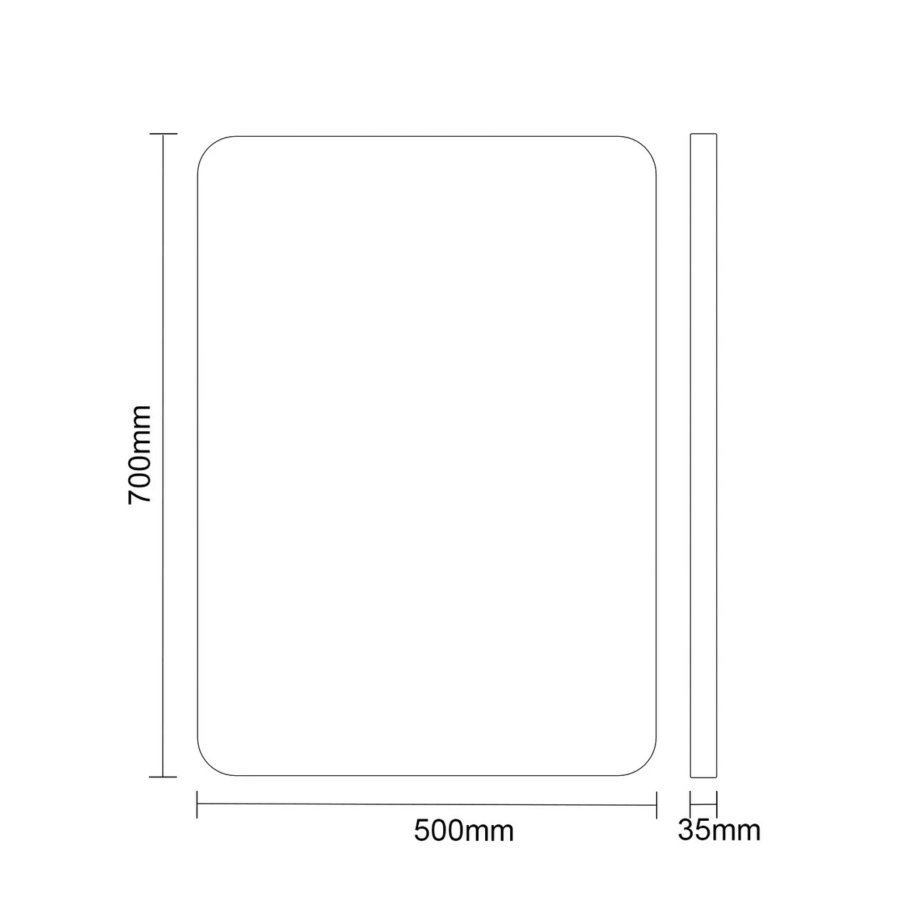 Colore Matt Black 500mm X 700mm Illuminated LED Mirror With Demister - Image 5