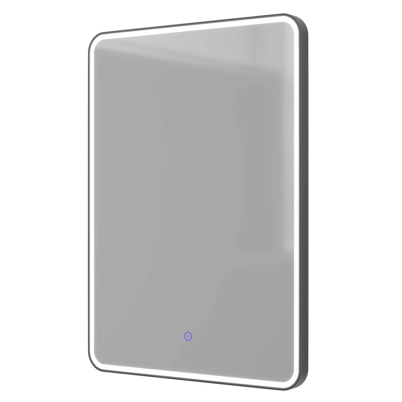 Colore Matt Black 500mm X 700mm Illuminated LED Mirror With Demister