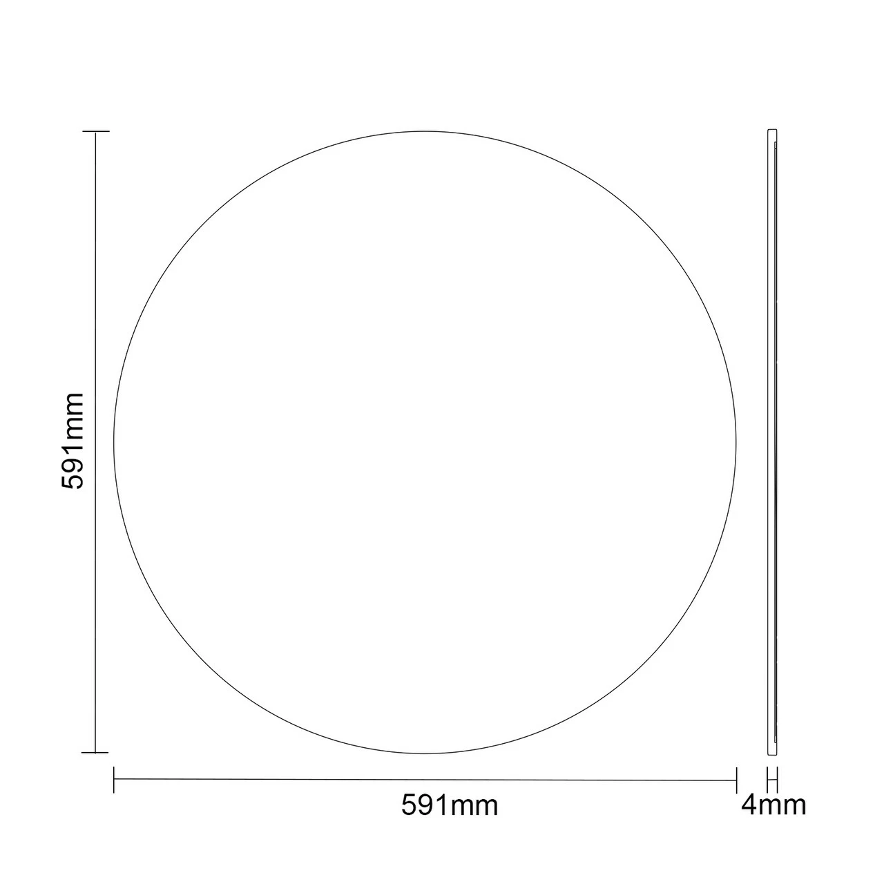 Colore Matt Black 591mm Round Mirror - Image 4
