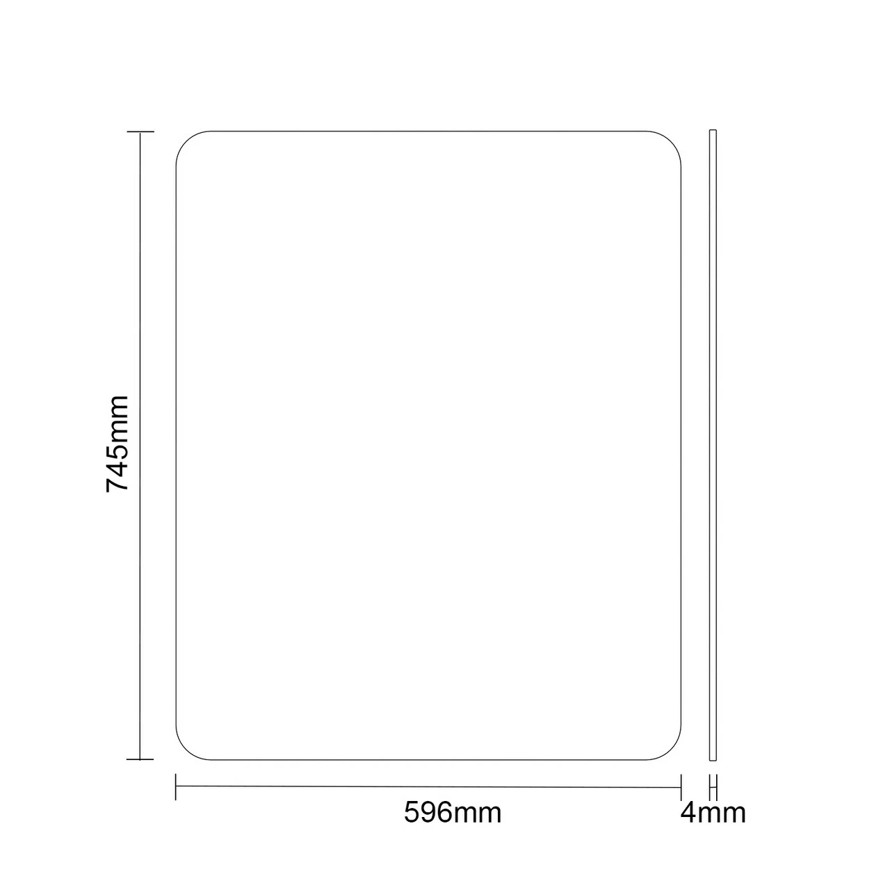 Colore Matt Black 596mm X 745mm Mirror - Image 4
