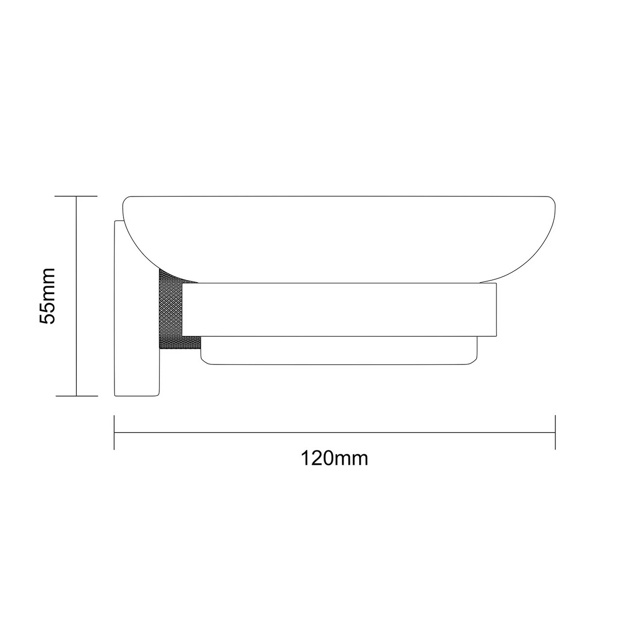 Colore Matt Black And Frosted Glass Industrial Style Wall Mounted Soap Dish - Image 6