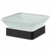 Colore Square Matt Black And Frosted Glass Wall Mounted Soap Dish