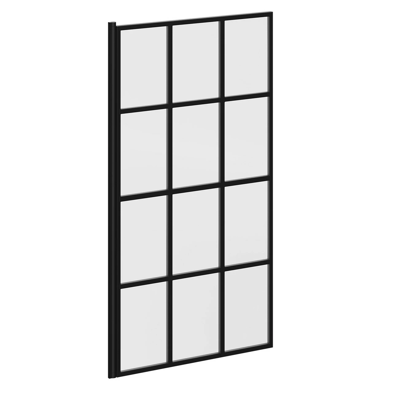 Colore Matt Black Framed Design 790mm Single Section Square Corner Bath Shower Screen - Image 4
