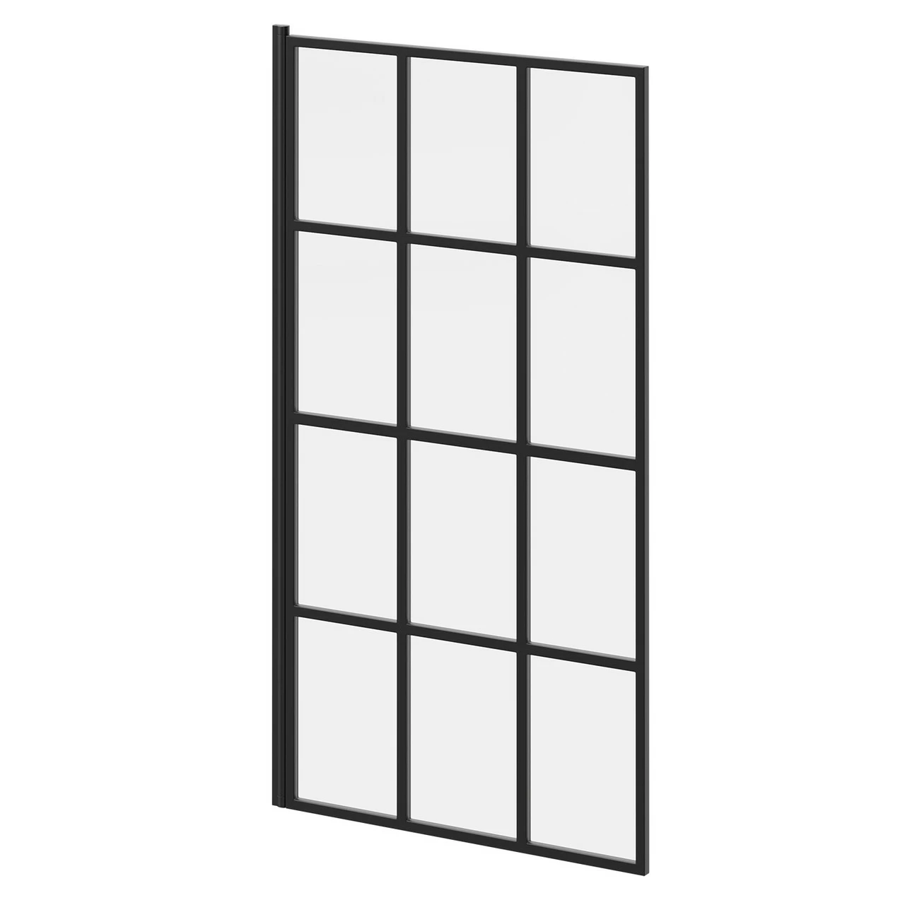 Colore Matt Black Framed Design 790mm Single Section Square Corner Bath Shower Screen - Image 2