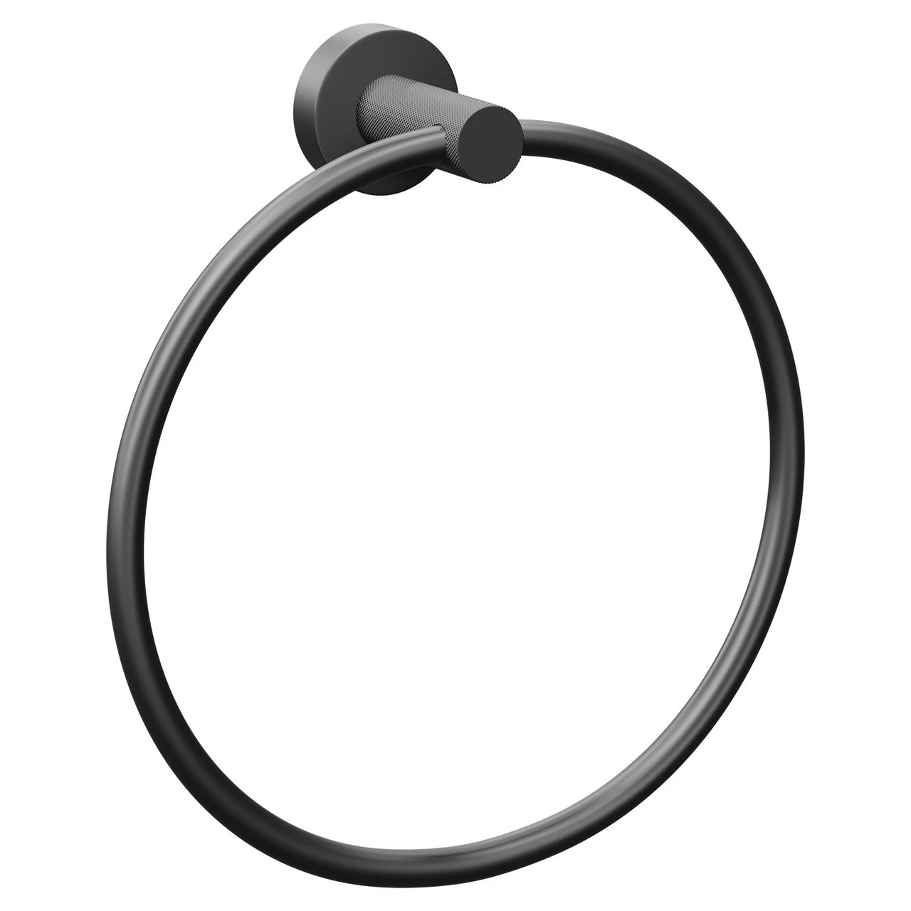 Colore Matt Black Industrial Style Wall Mounted Towel Ring - Image 3
