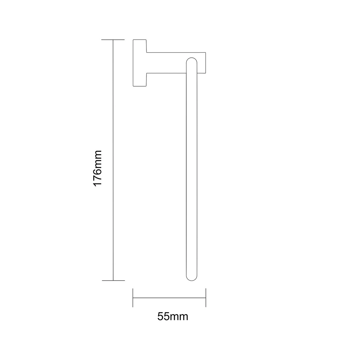 Colore Matt Black Industrial Style Wall Mounted Towel Ring - Image 6