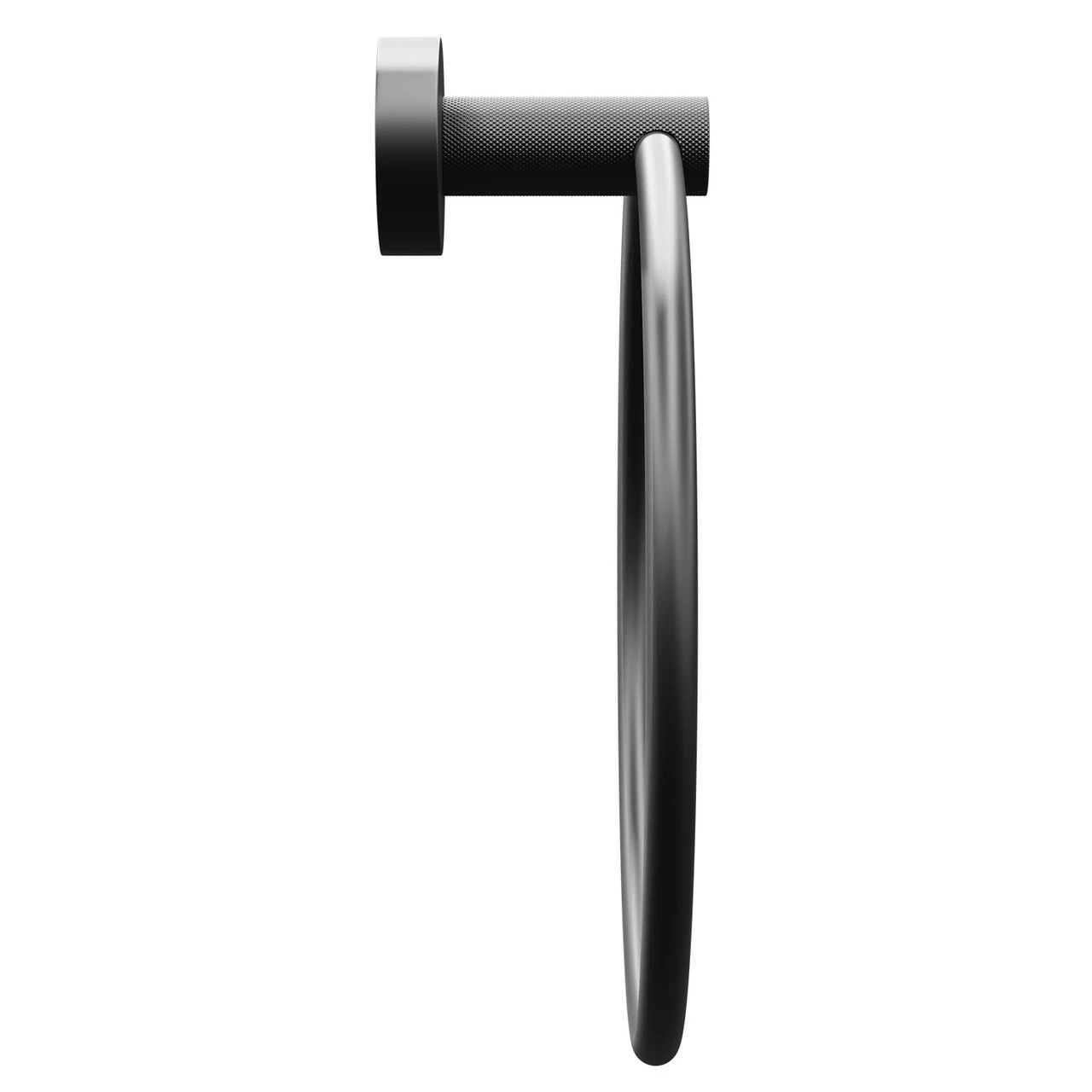 Colore Matt Black Industrial Style Wall Mounted Towel Ring - Image 4