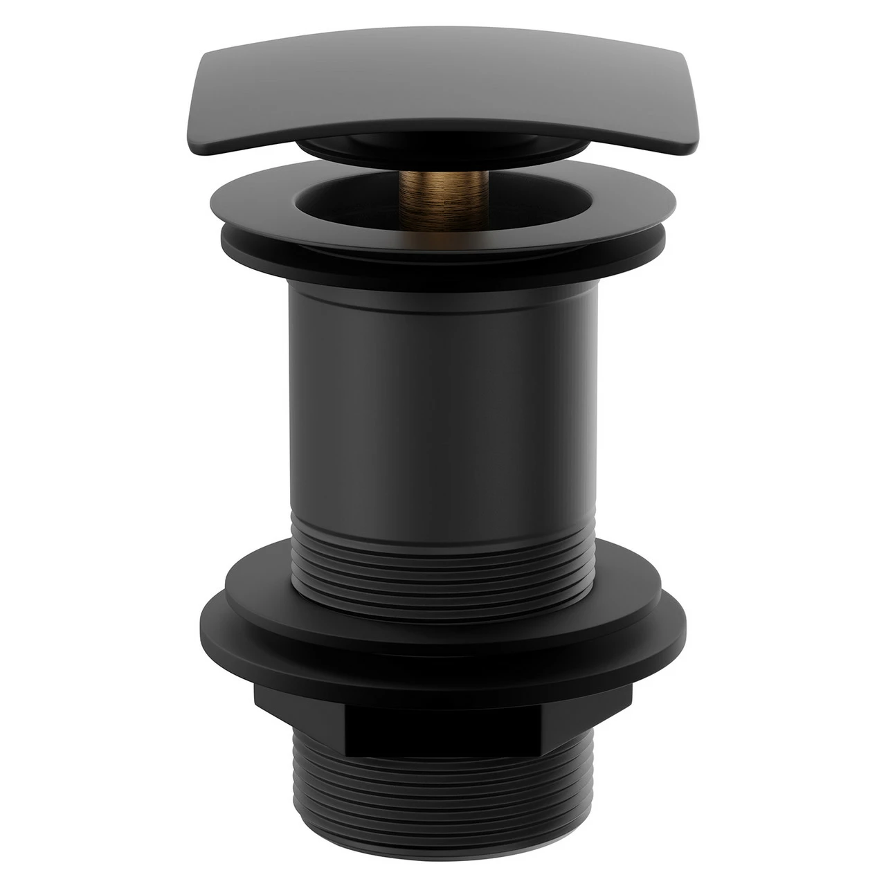 Colore Square Matt Black Unslotted Click Clack Basin Waste - Image 2