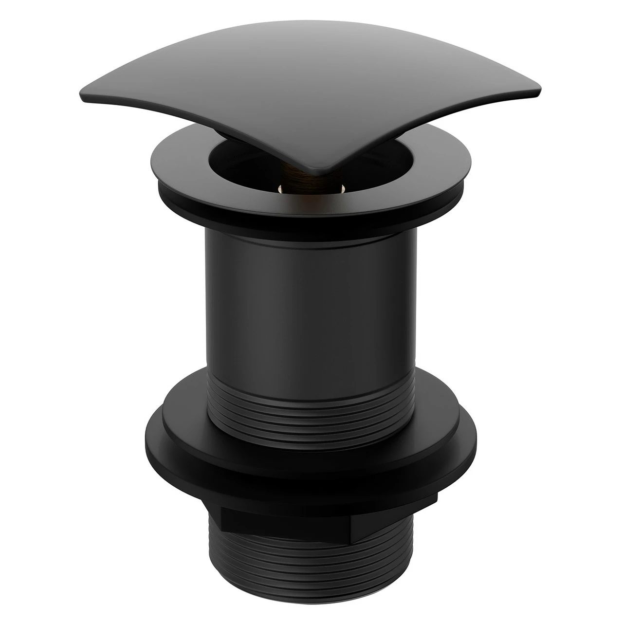 Colore Square Matt Black Unslotted Click Clack Basin Waste - Image 3