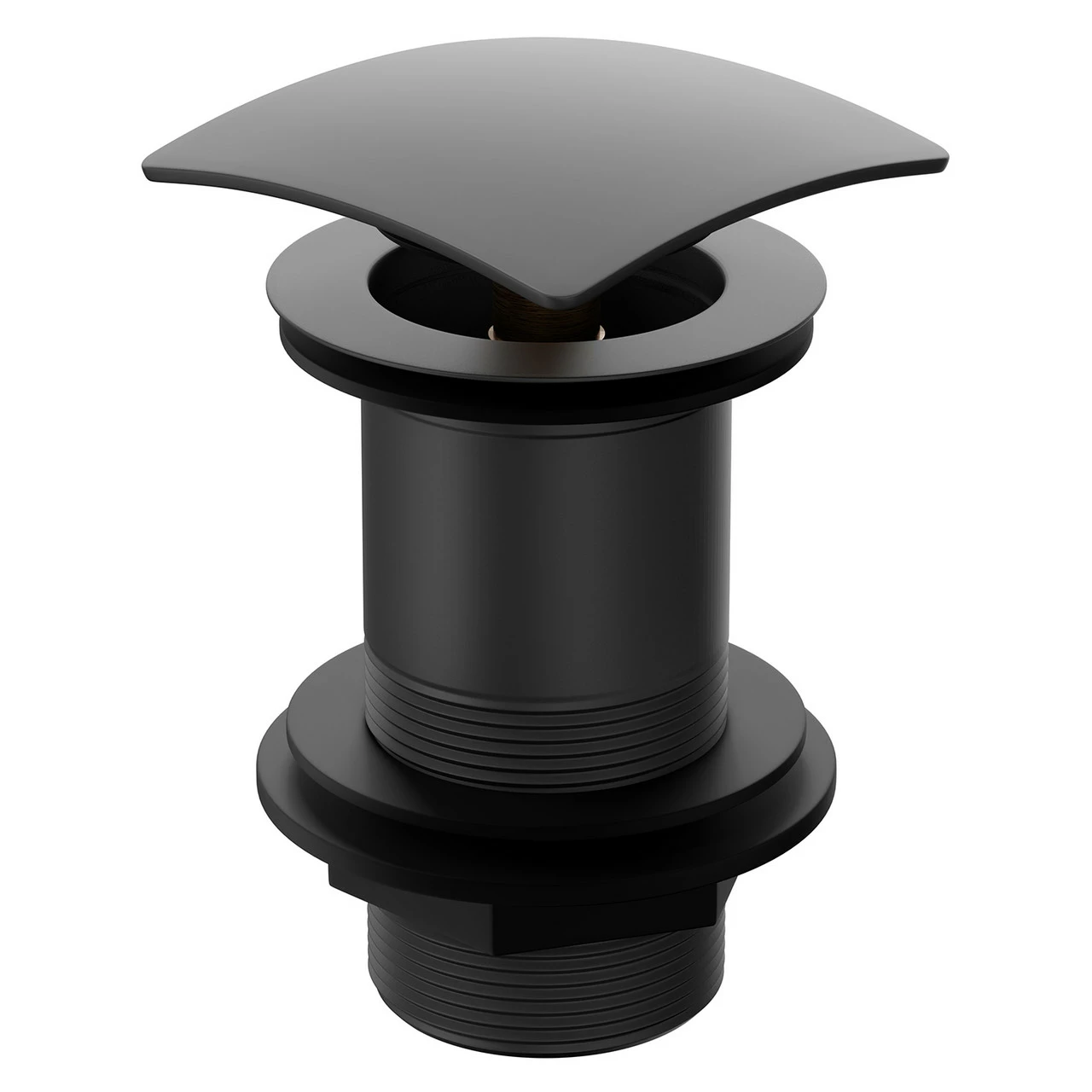 Colore Square Matt Black Unslotted Click Clack Basin Waste