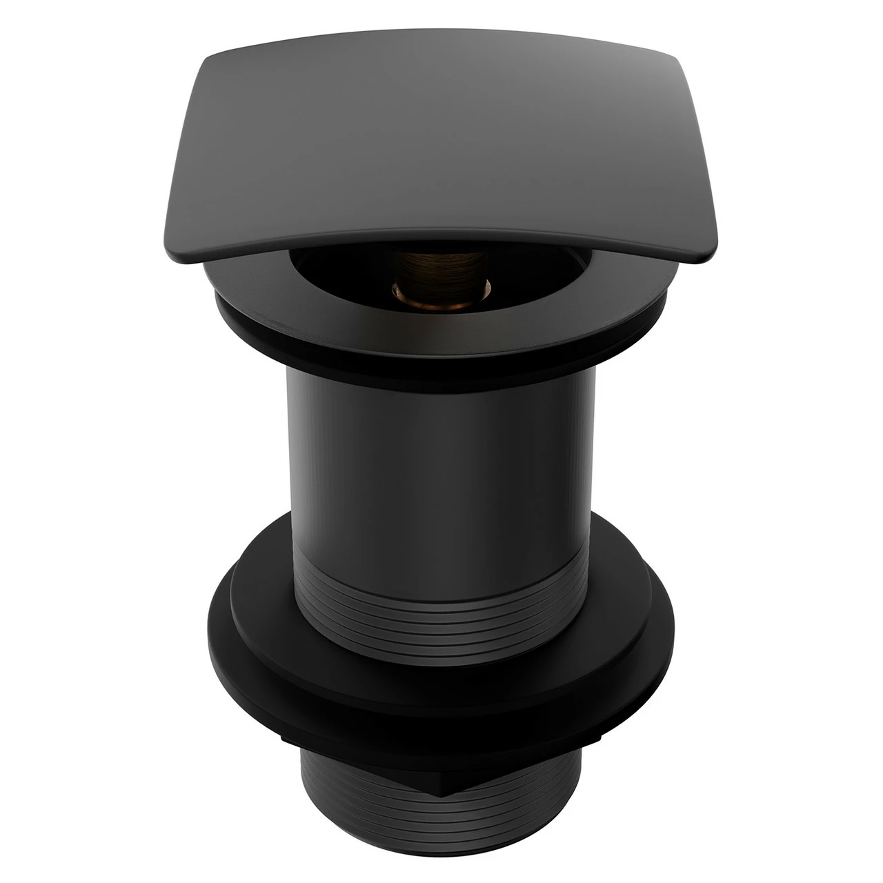 Colore Square Matt Black Unslotted Click Clack Basin Waste - Image 4