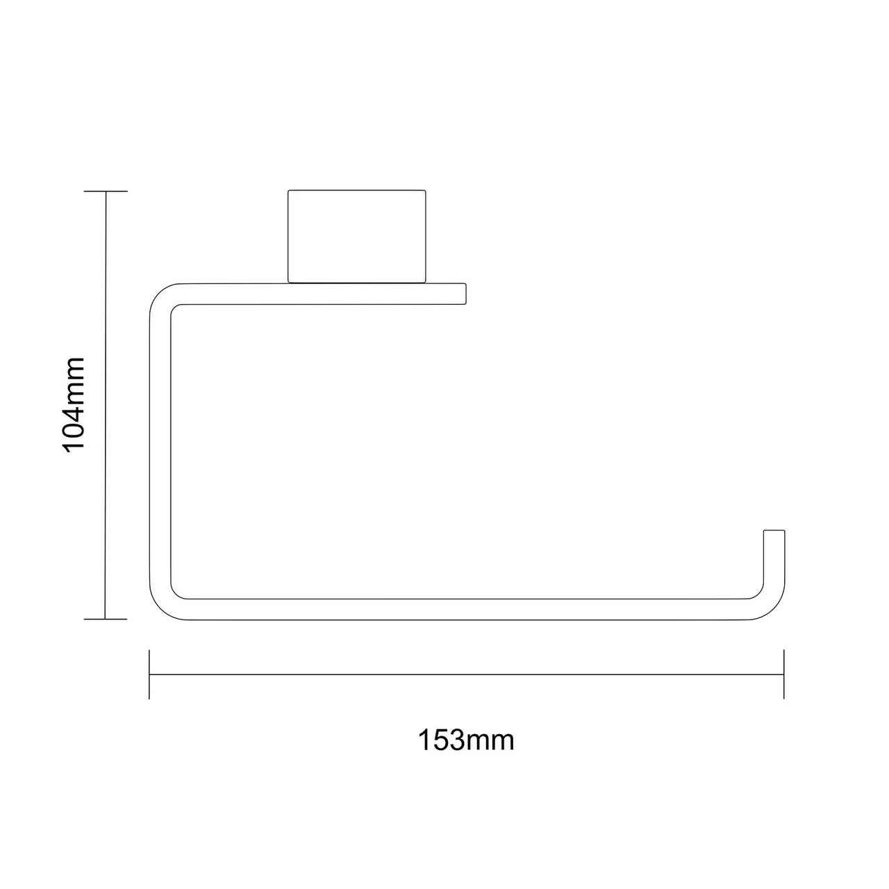 Colore Square Matt Black Wall Mounted Toilet Roll Holder - Image 6