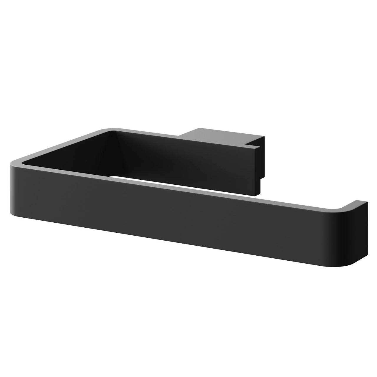 Colore Square Matt Black Wall Mounted Toilet Roll Holder