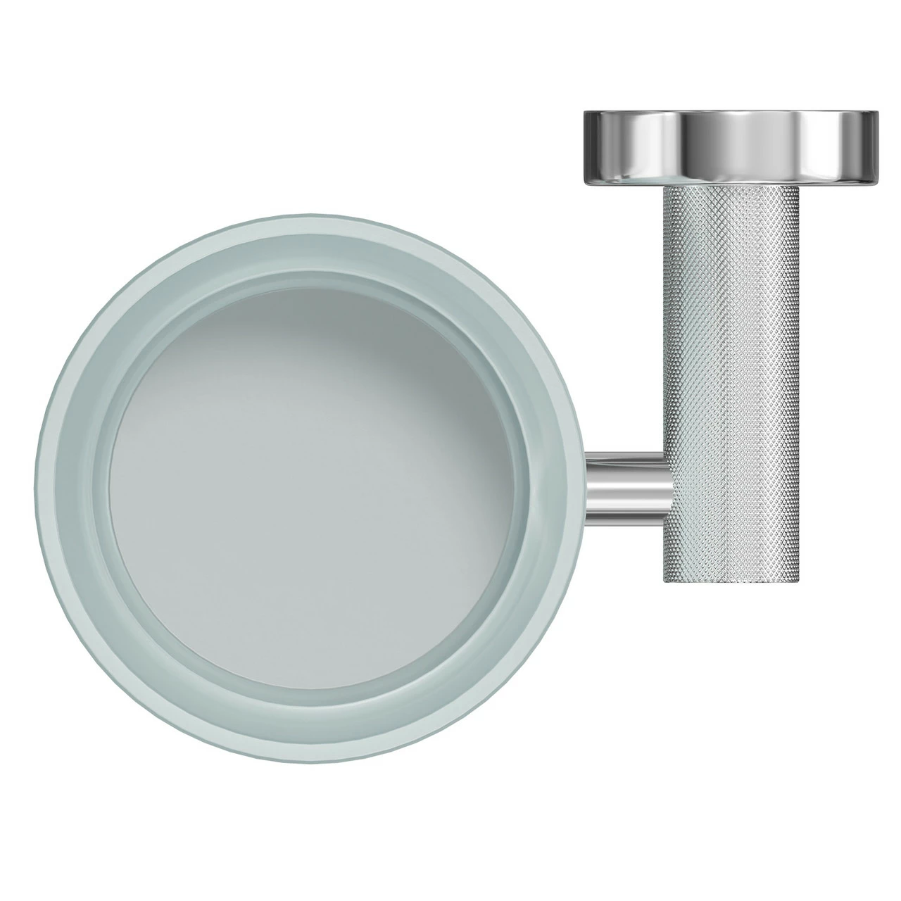 Colore Polished Chrome And Frosted Glass Industrial Style Wall Mounted Bathroom Tumbler - Image 5