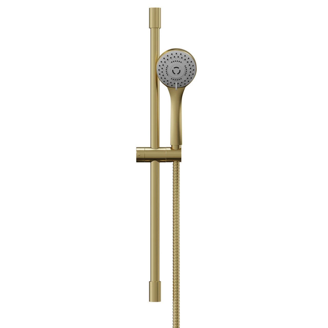 Colore Round Brushed Brass Shower Slide Rail Kit - Image 2