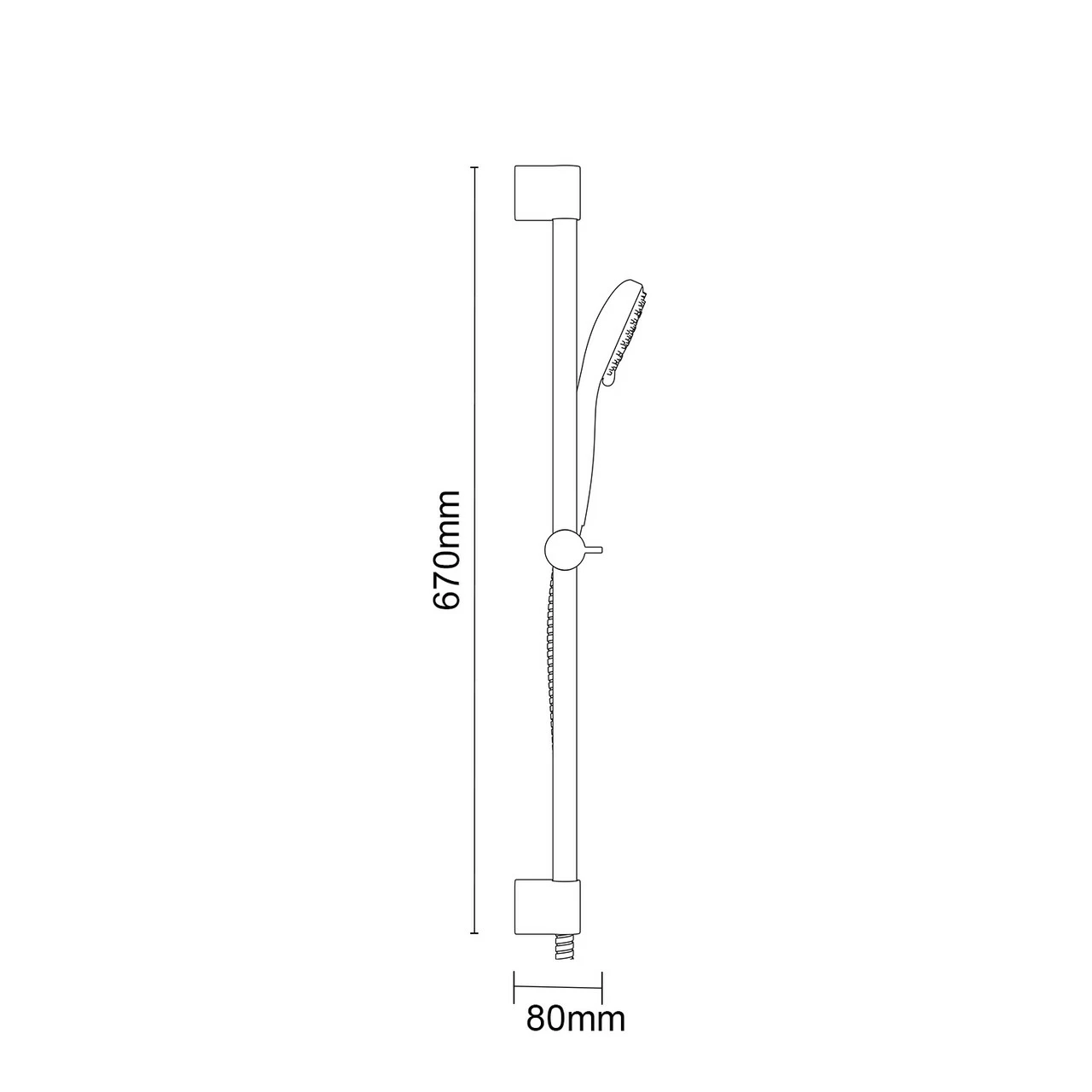 Colore Round Brushed Brass Shower Slide Rail Kit - Image 6